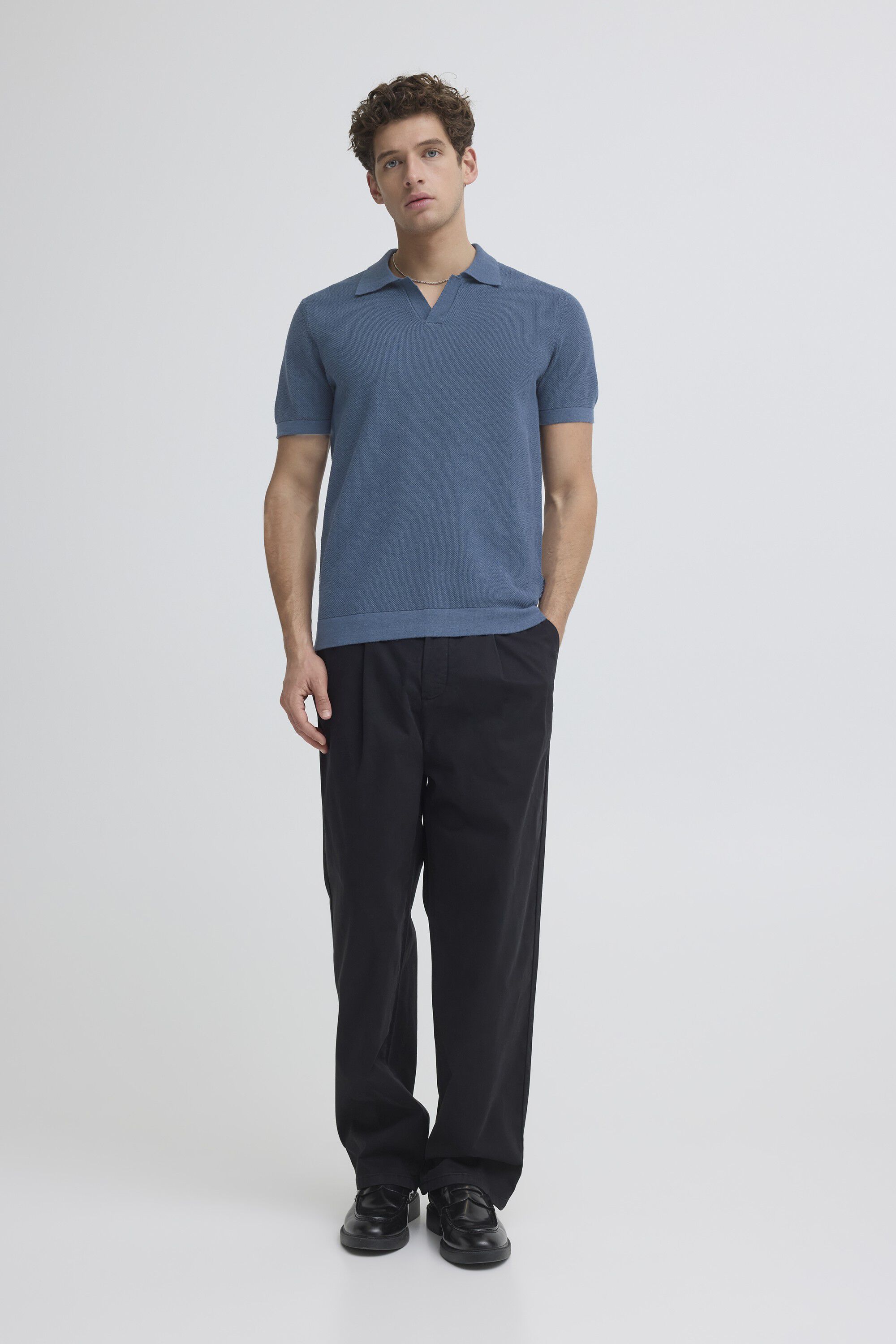 CFMATEO SS structured polo knit