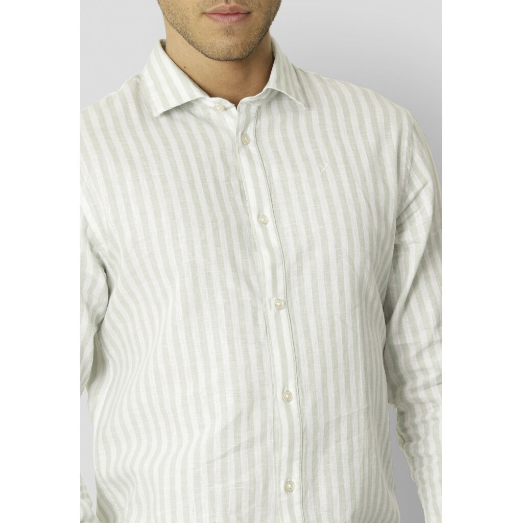Jamie Cotton Linen Striped Shirt LS