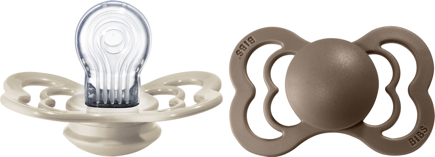 BIBS Supreme 2 PACK Silicone Size 1 Haze/Blossom