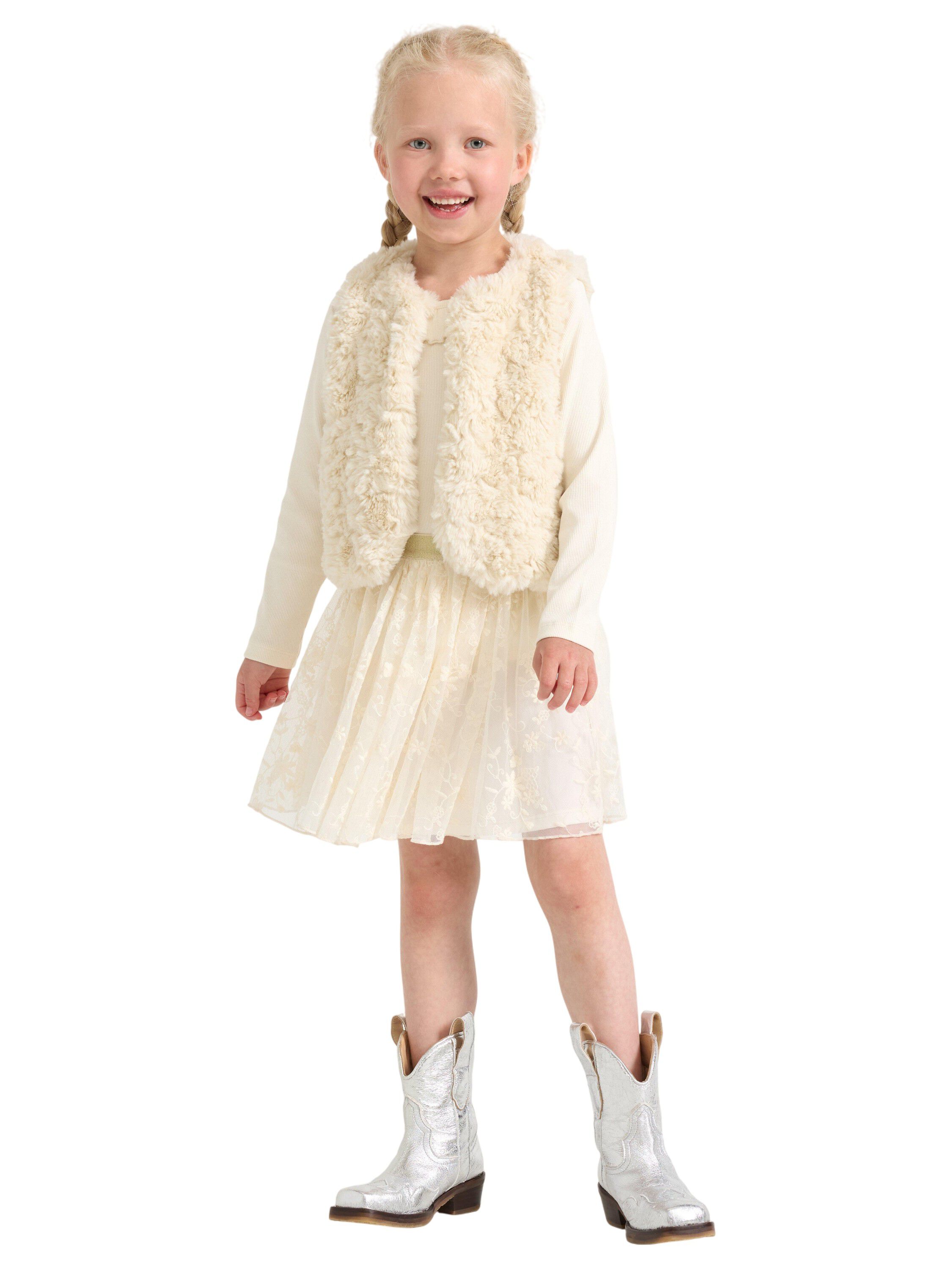 Jersey skirt with sheer lace and a