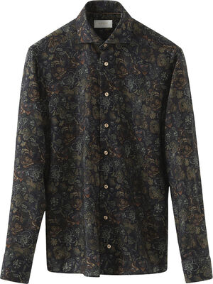 Slim Fit Brown Merino Wool Shirt