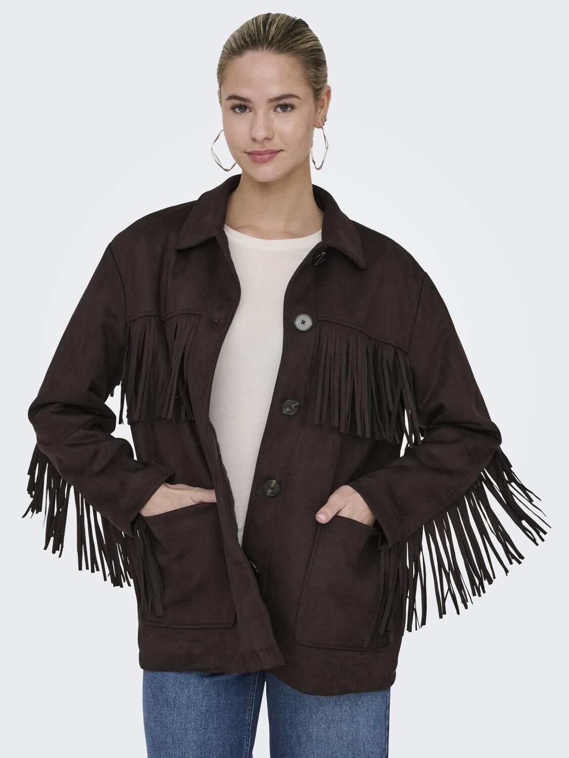 ONLWILLA FRINGES FAUX SUEDE JACKET
