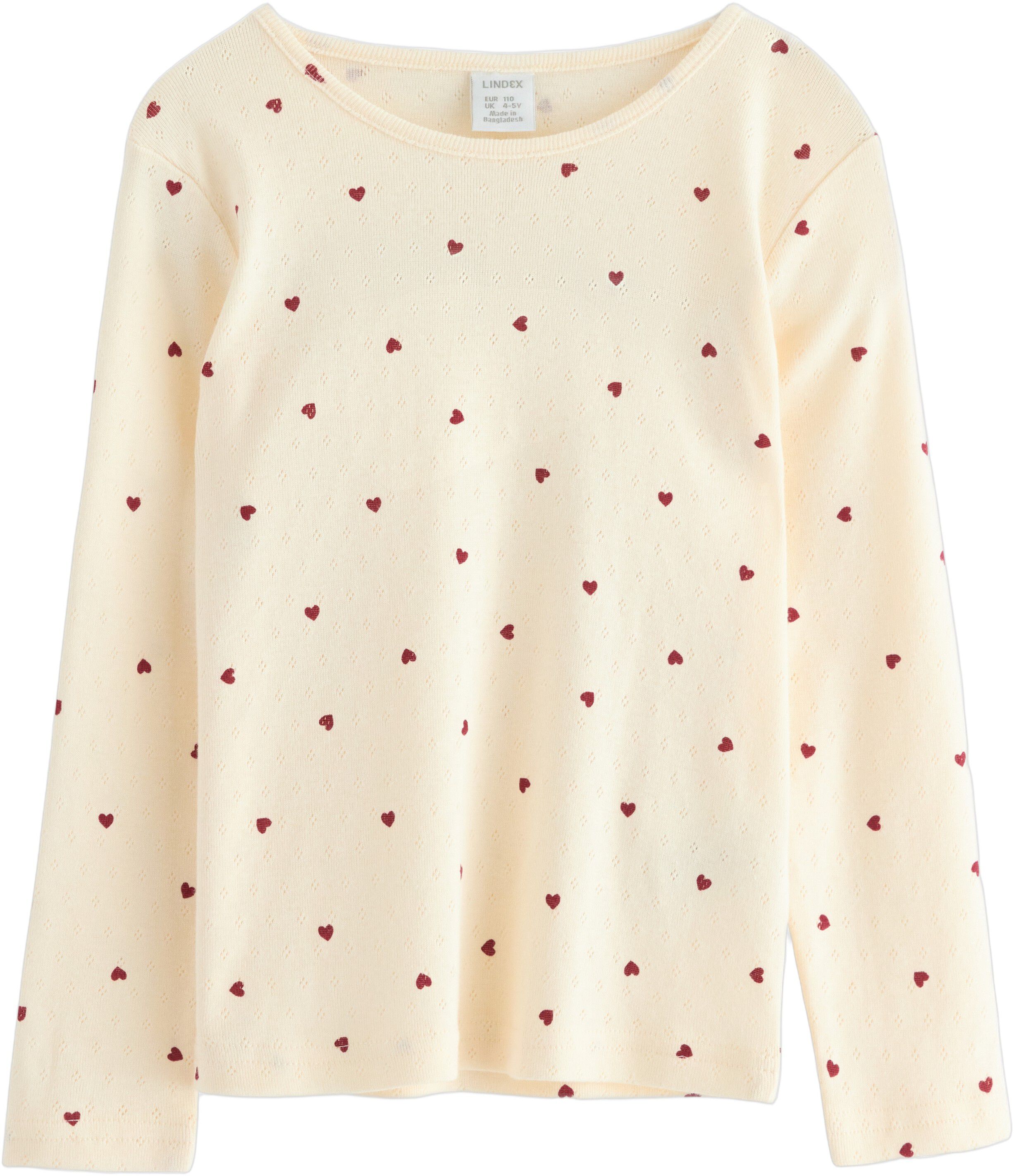 Long-sleeved top in soft cotton wit