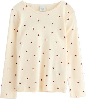 Long-sleeved top in soft cotton wit