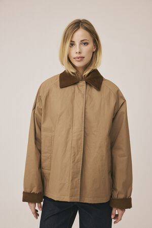 Emmy 4 coated jakke med fl&oslash;jlskanter - GRS