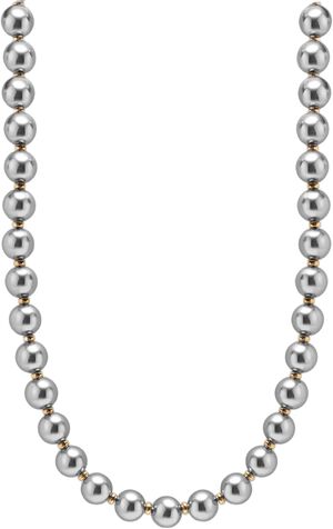 10mm Metallic Pearl Necklace with Gold