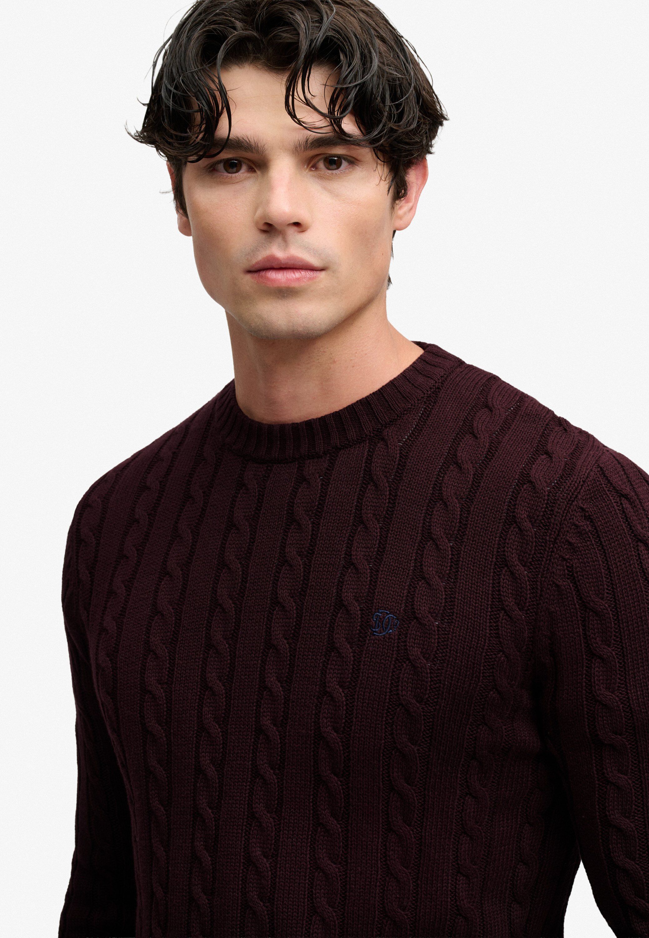 COTTON CABLE KNIT CREW