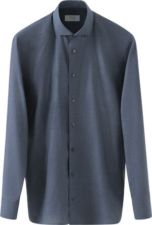 Slim Fit Dark Blue Houndstooth Wrinkle Free Flannel Shirt