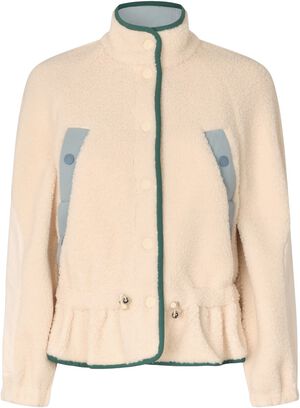 2412 Fleece / Nylon, Dropped Shoulder Gathered Jacket