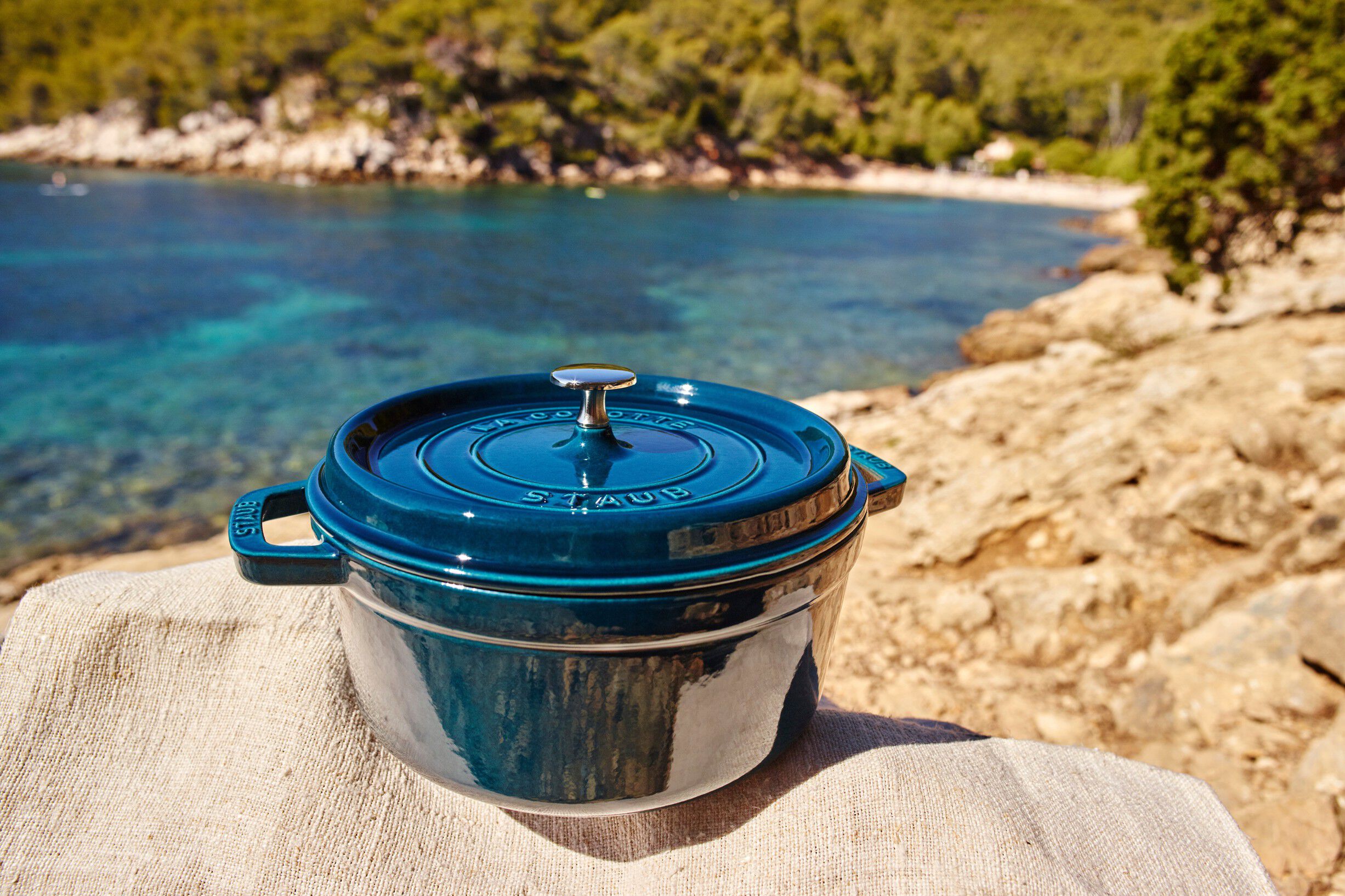 La Cocotte Cocotte 28 cm / 6,75 l, Rund, La-Mer-Turkis-Bl&aring;gr