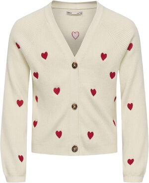 KOGDANA LIFE LS HEART VNECK CARDIGA