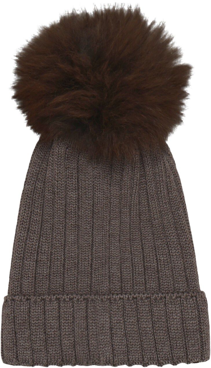 Hat Knit Alpaca Pompom
