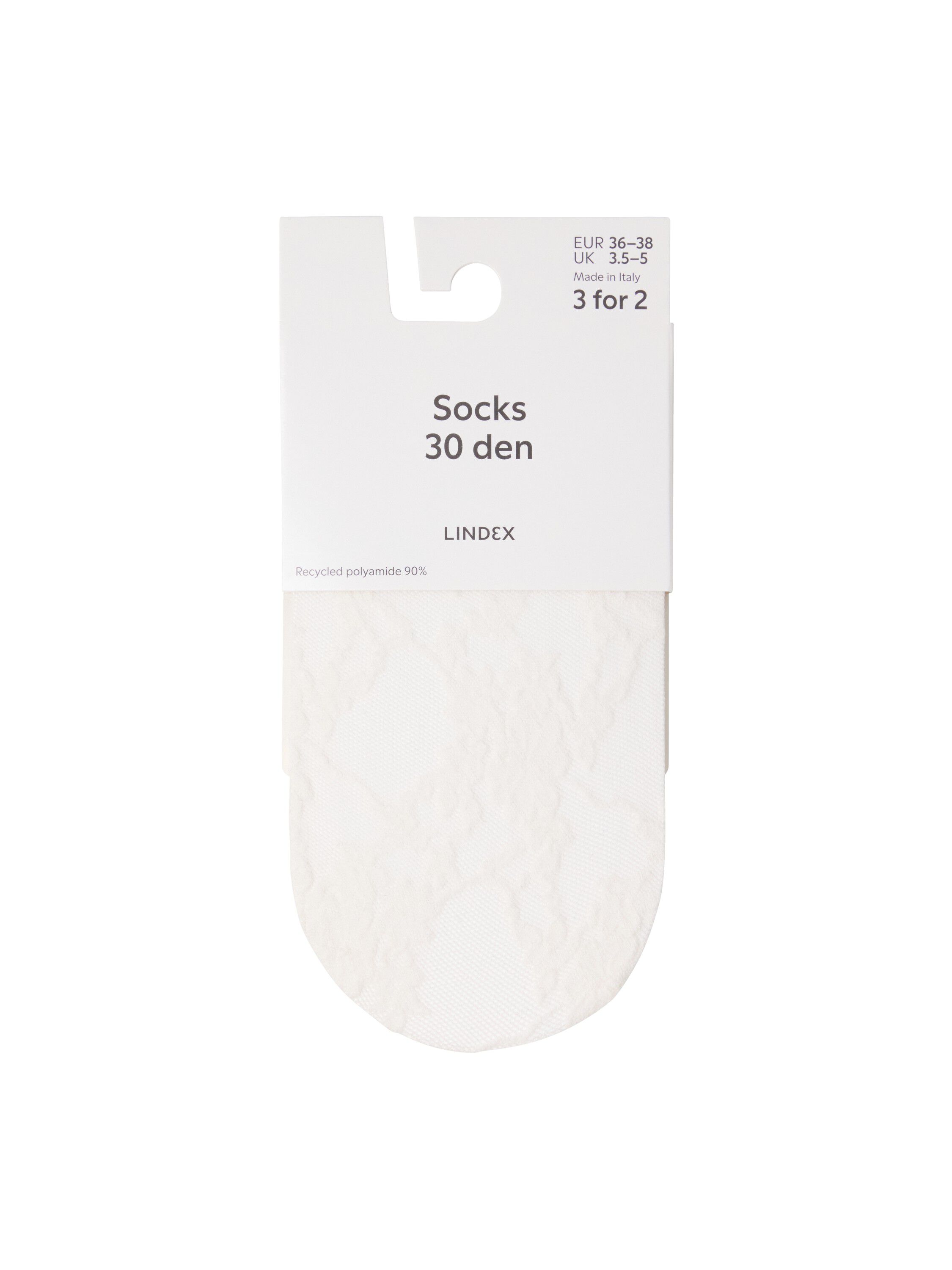 Sock 30 den lace floral daisy