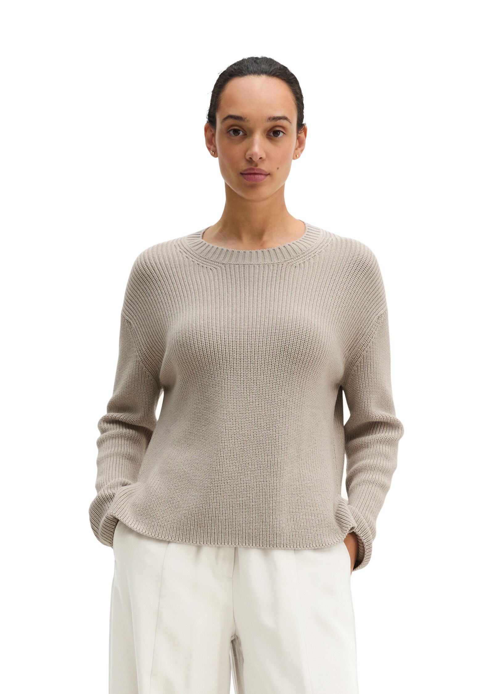 Pullovers, LSL, Round-Neck, Slits