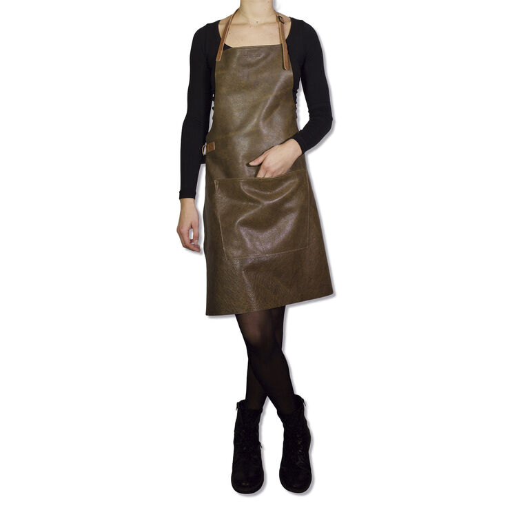 Læderforklæde BBQ Style Apron Vintage Brown