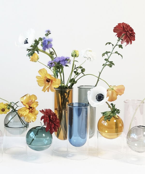 STANDING FLOWER BUBBLE, LOW TUBE, SMOKE