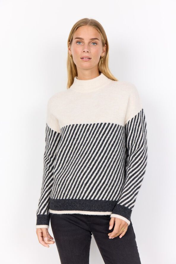 SC-NESSIE STRIPE 71 Pullover Creme