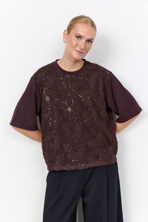 SC-BANU 345 T-shirt M&oslash;rk blomme
