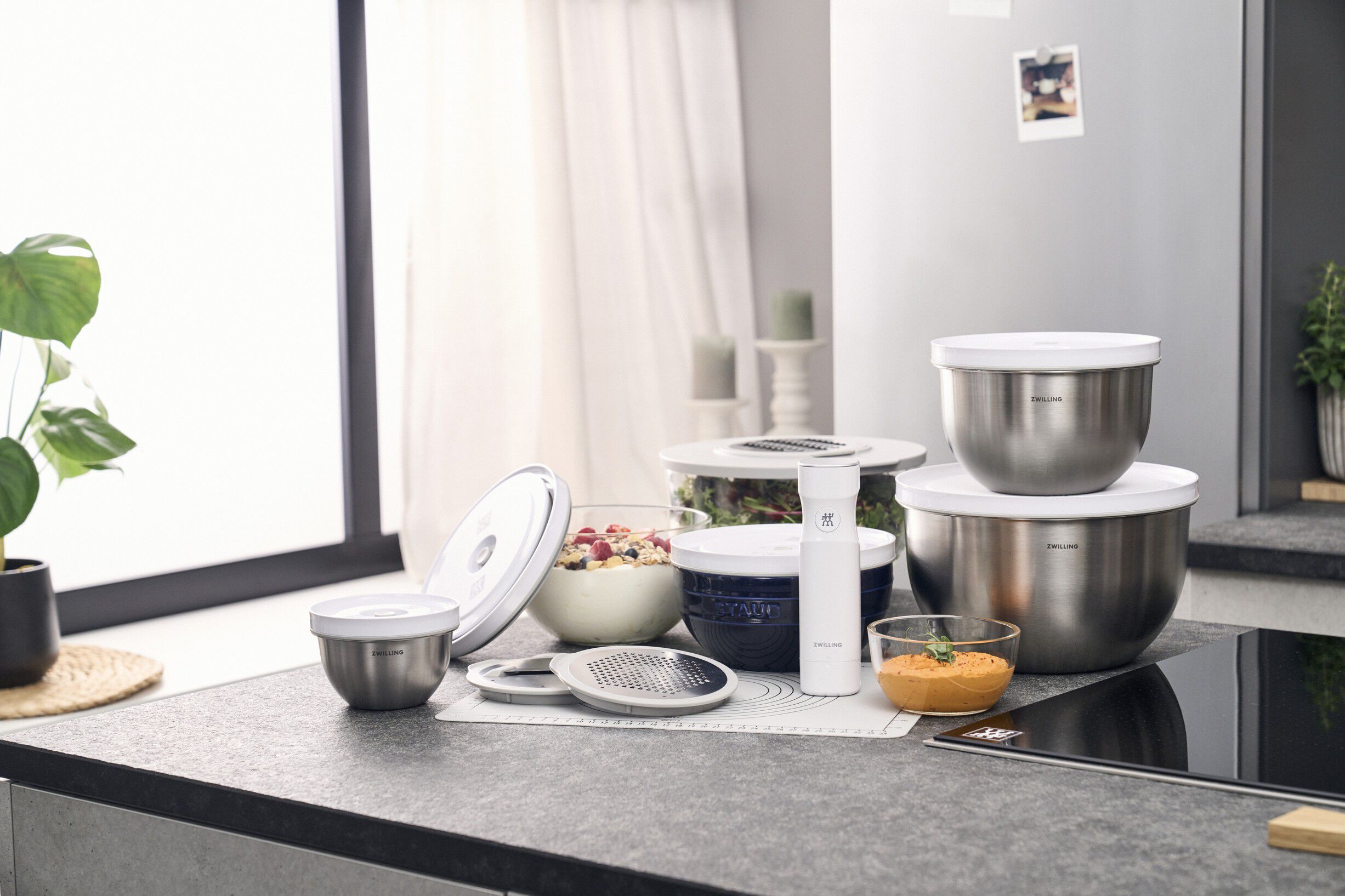 Fresh & Save BOWLS Vakuum sk&aring;l s&aelig;t S/M/L / 6-dele, Rustfrit