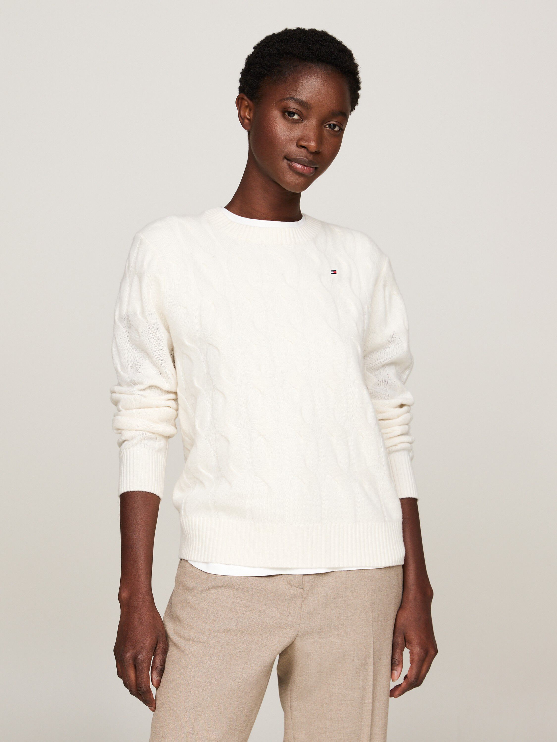 Pure Wool Chain Cable Knit Jumper