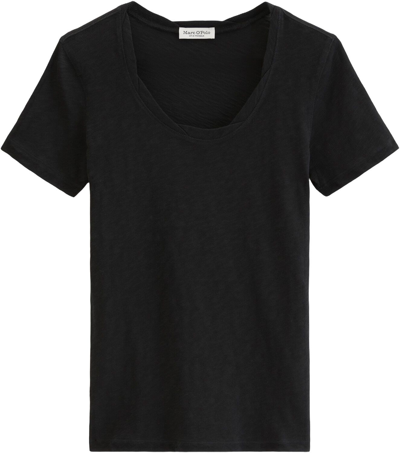 T-shirt, deep round neck twisted