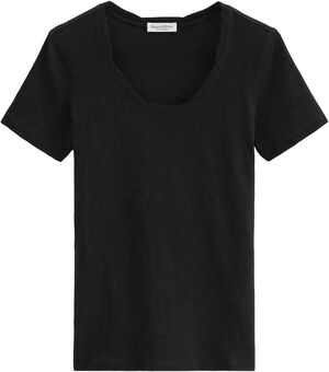 T-shirt, deep round neck twisted