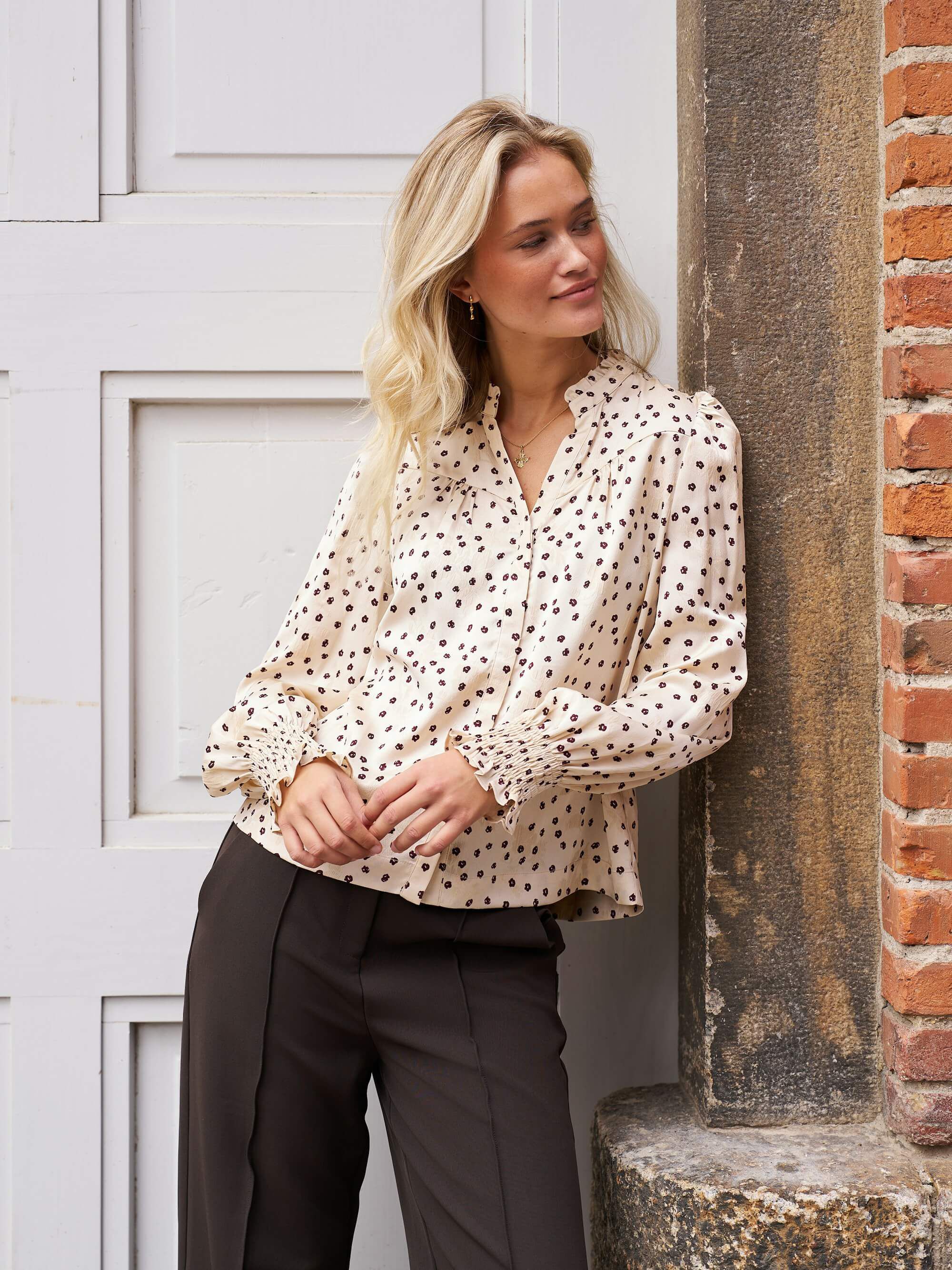 Astrida Flower Jacquard Blouse