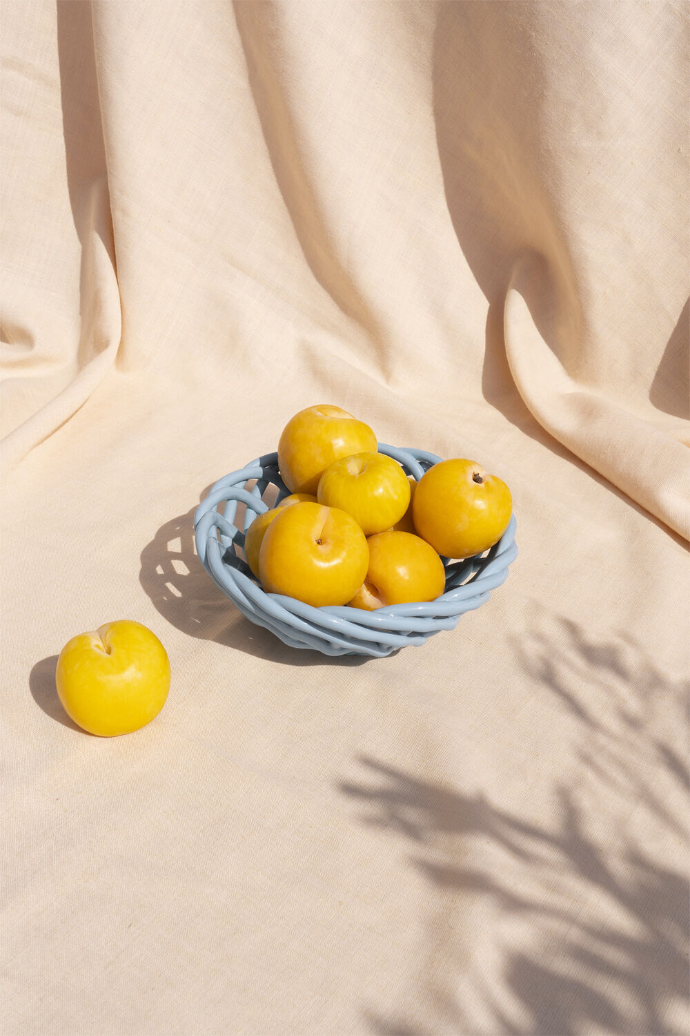 CERAMIC BASKET SICILIA SMALL LIGHT BLUE