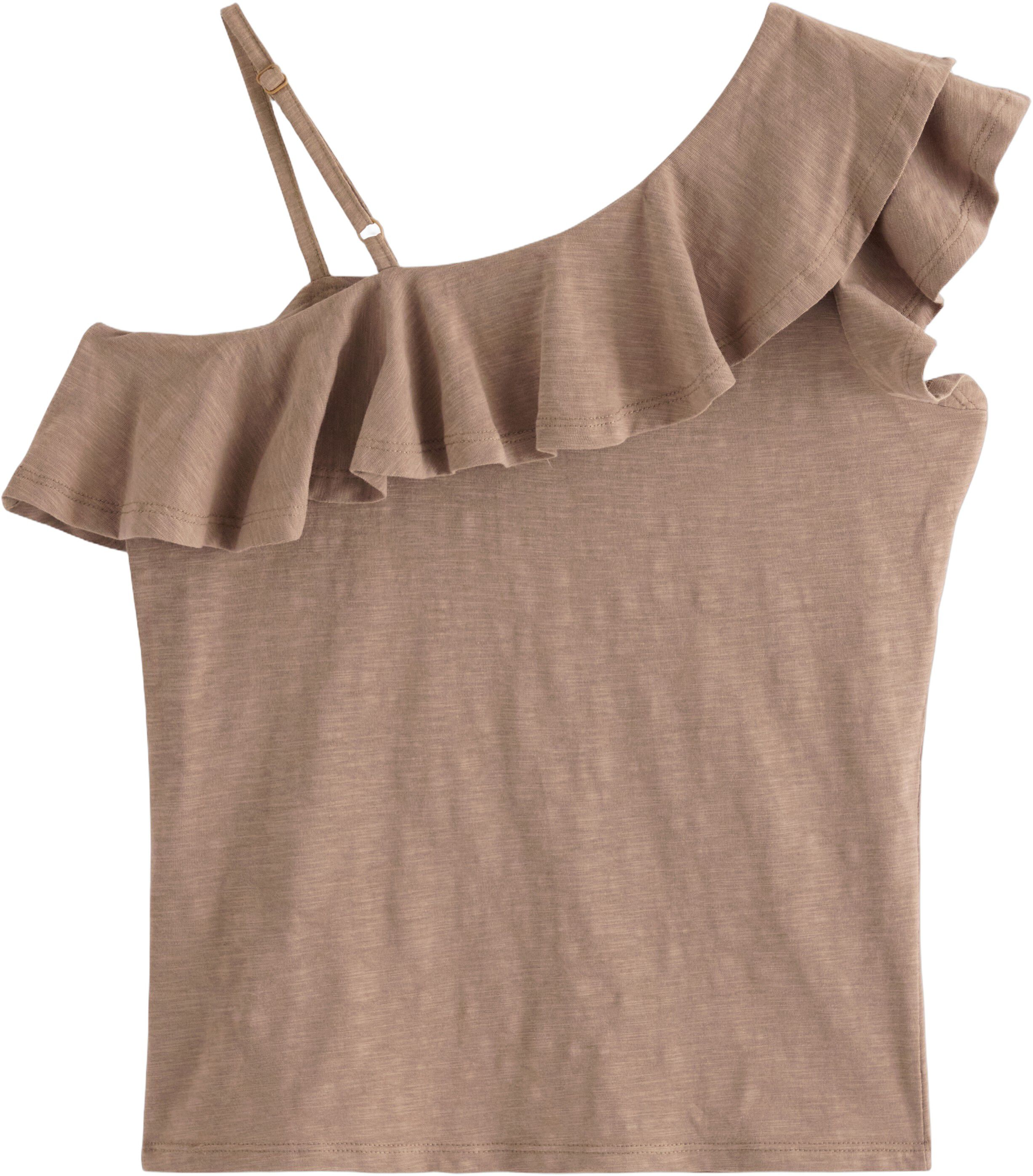 Sleeveless top with one shoulder de
