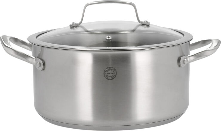 Gryte med glasslokk Roya 5,2 liter 24 cm Rustfritt stål