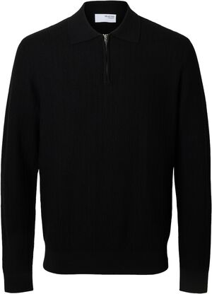 SLHCRAN LS KNIT STRUCTURE HALF ZIP
