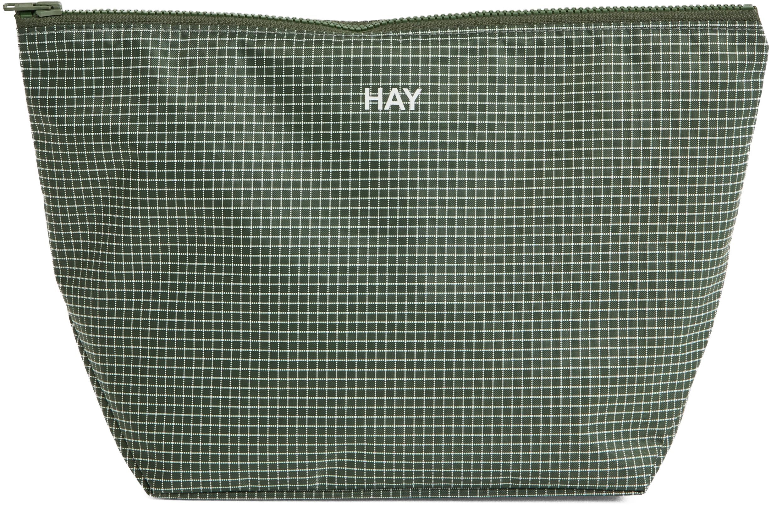 Grid Pouch-Medium-Dark green