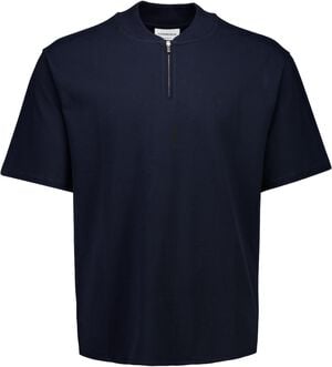 Pique S/S shirt bomber collar