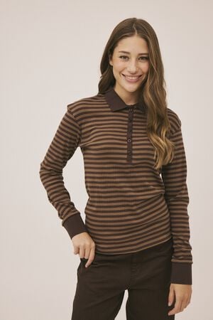 Milla 24 long sleeve polo top - 100% Organic Cotton GOTS
