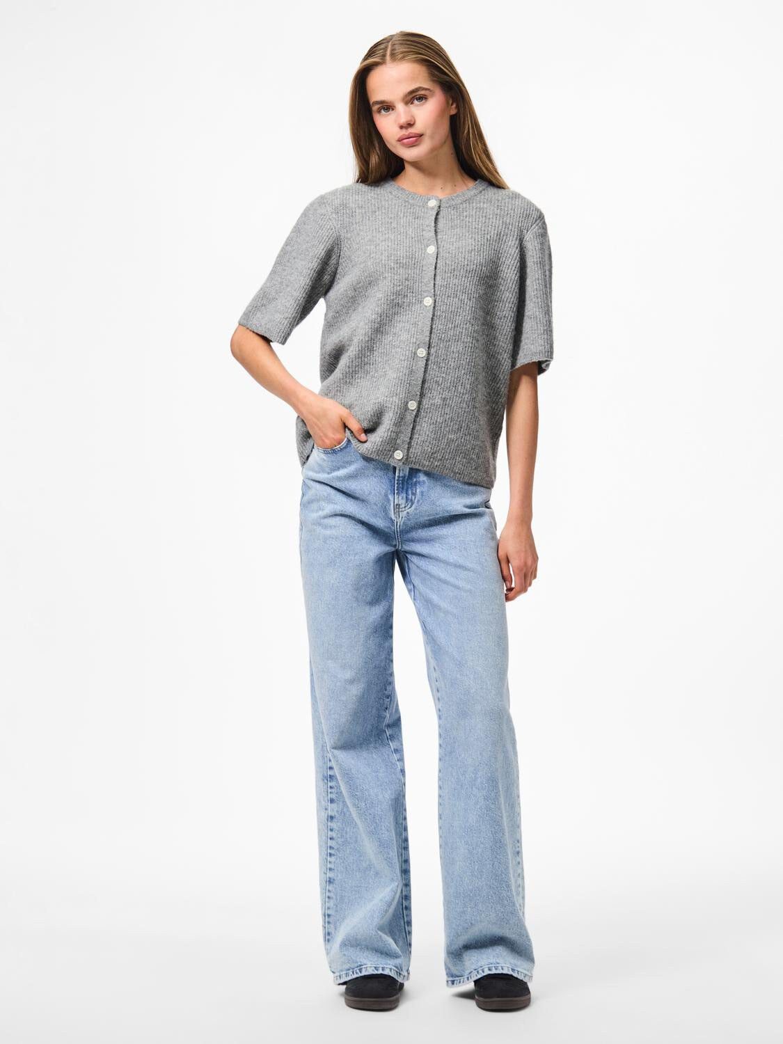 Pcsilly Ss O-Neck Knit Cardigan Noos Bc