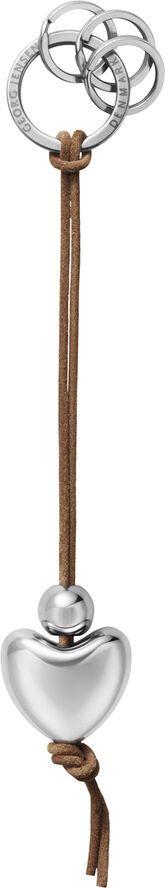 HEART NØGLERING MED LÆDERREM