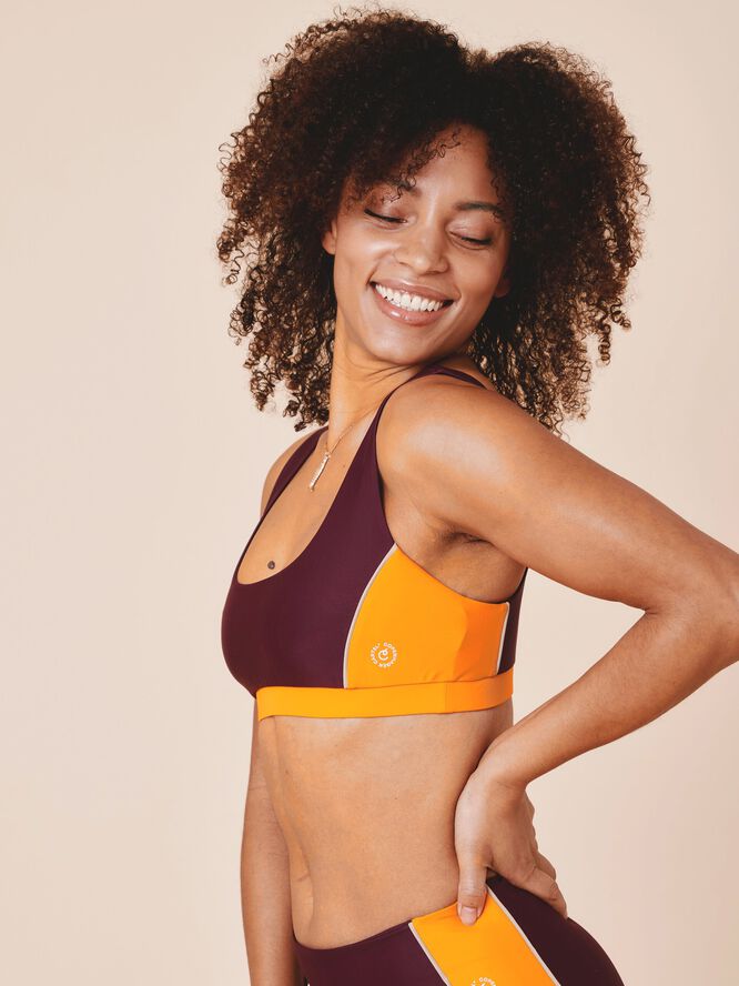 Agung Colorblock sporty bikini top - Nero