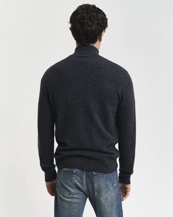 EXTRAFINE LAMBSWOOL ZIP CARDIGAN