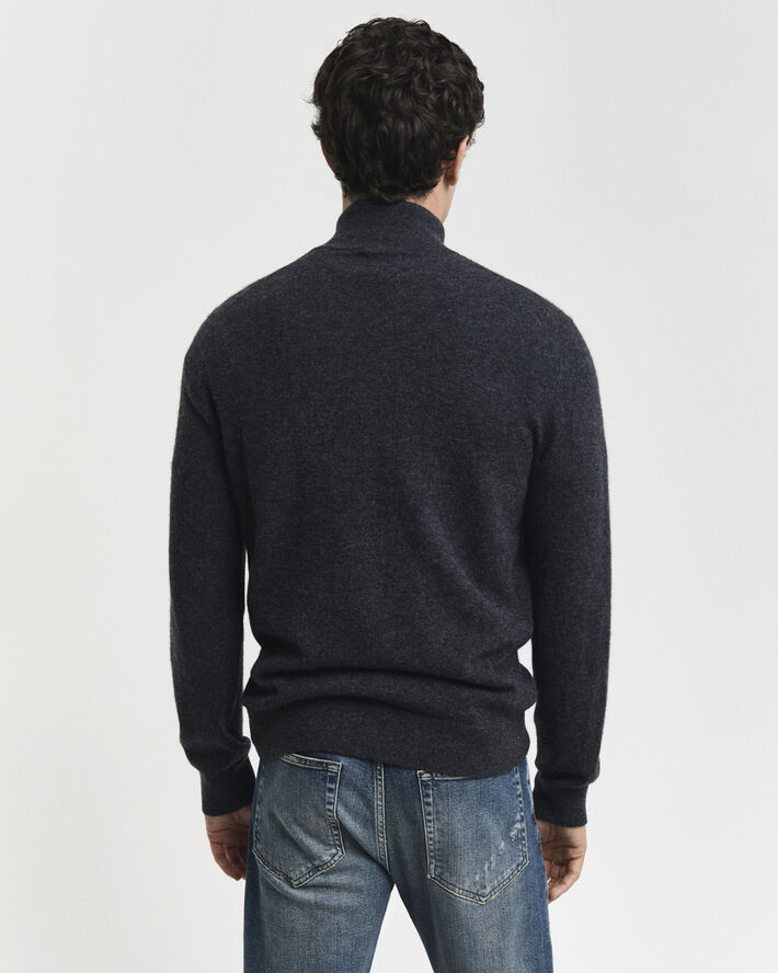 EXTRAFINE LAMBSWOOL ZIP CARDIGAN