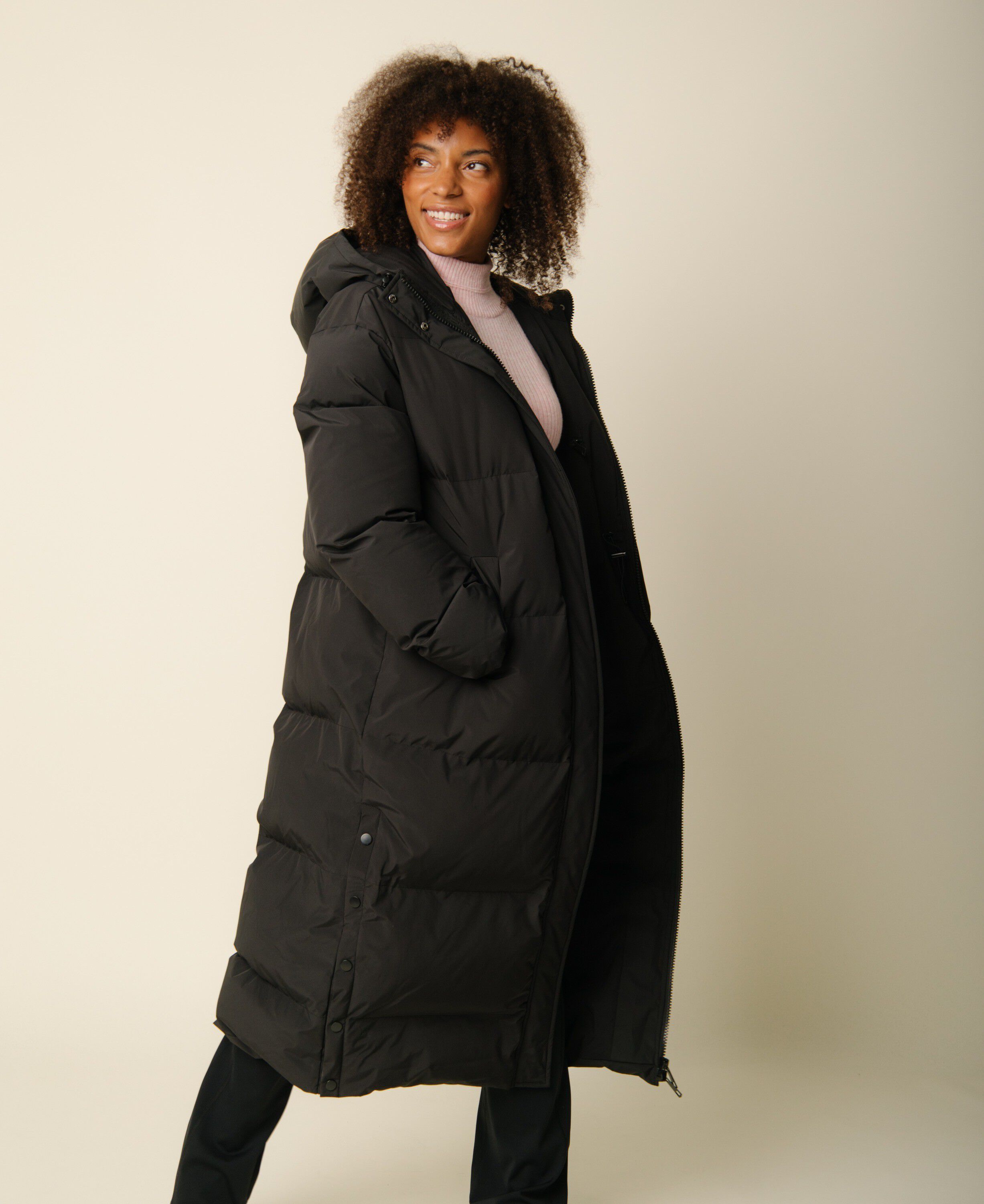 Perma Puffer jacket long - Nero
