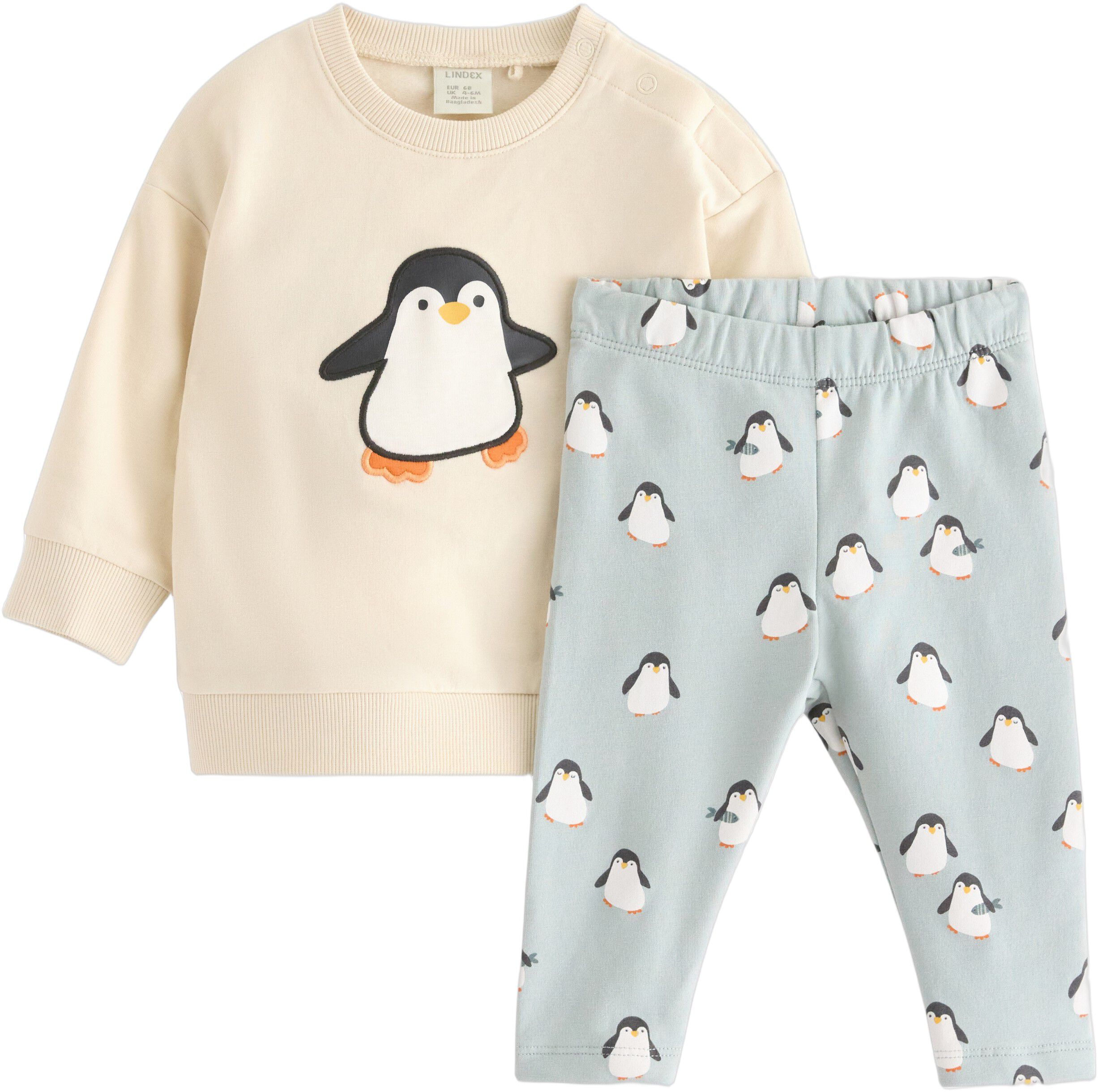 Matchande set i mjuk bomullstrik&aring; m