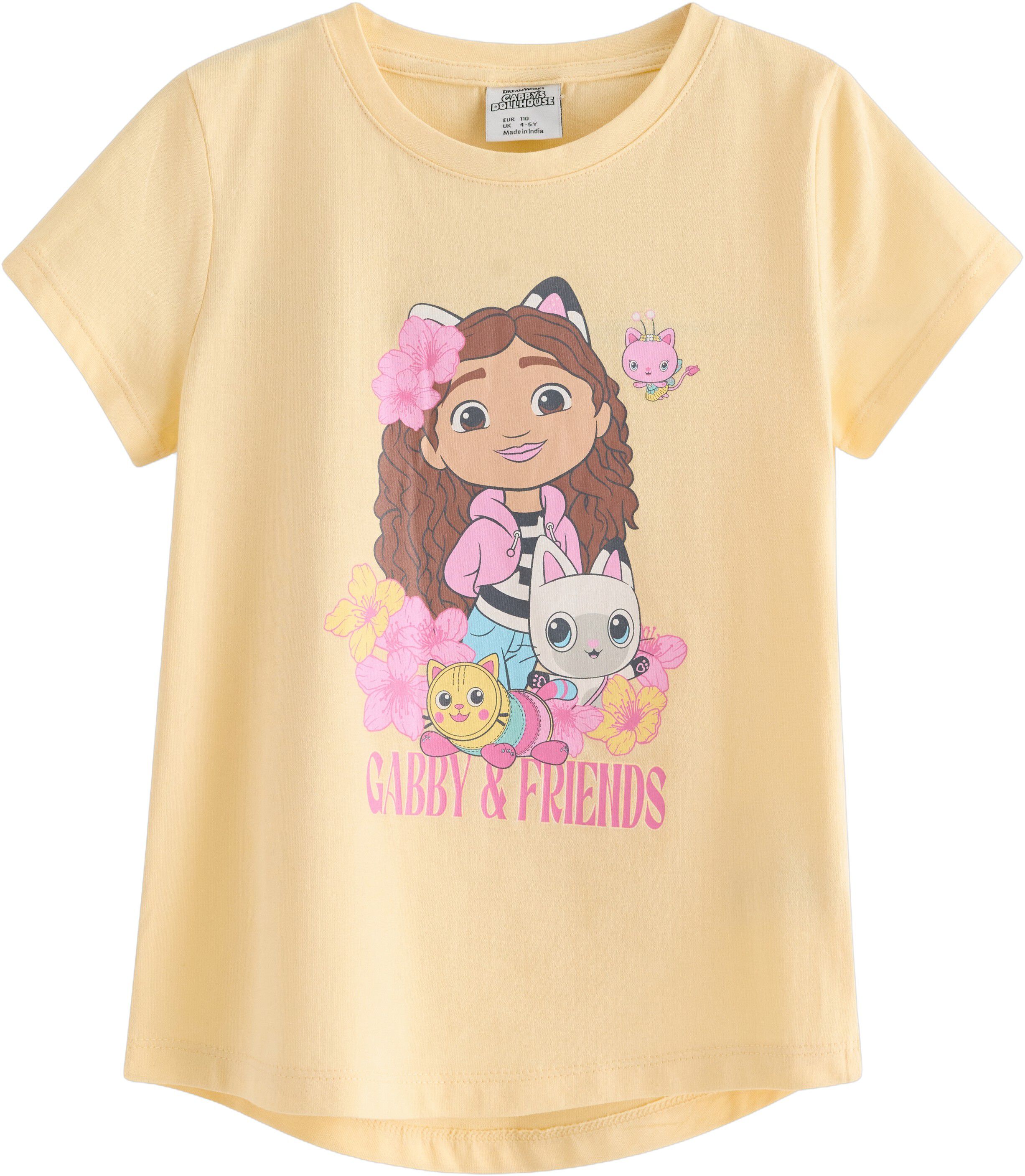 Kort&aelig;rmet top i bl&oslash;d bomuld med pri