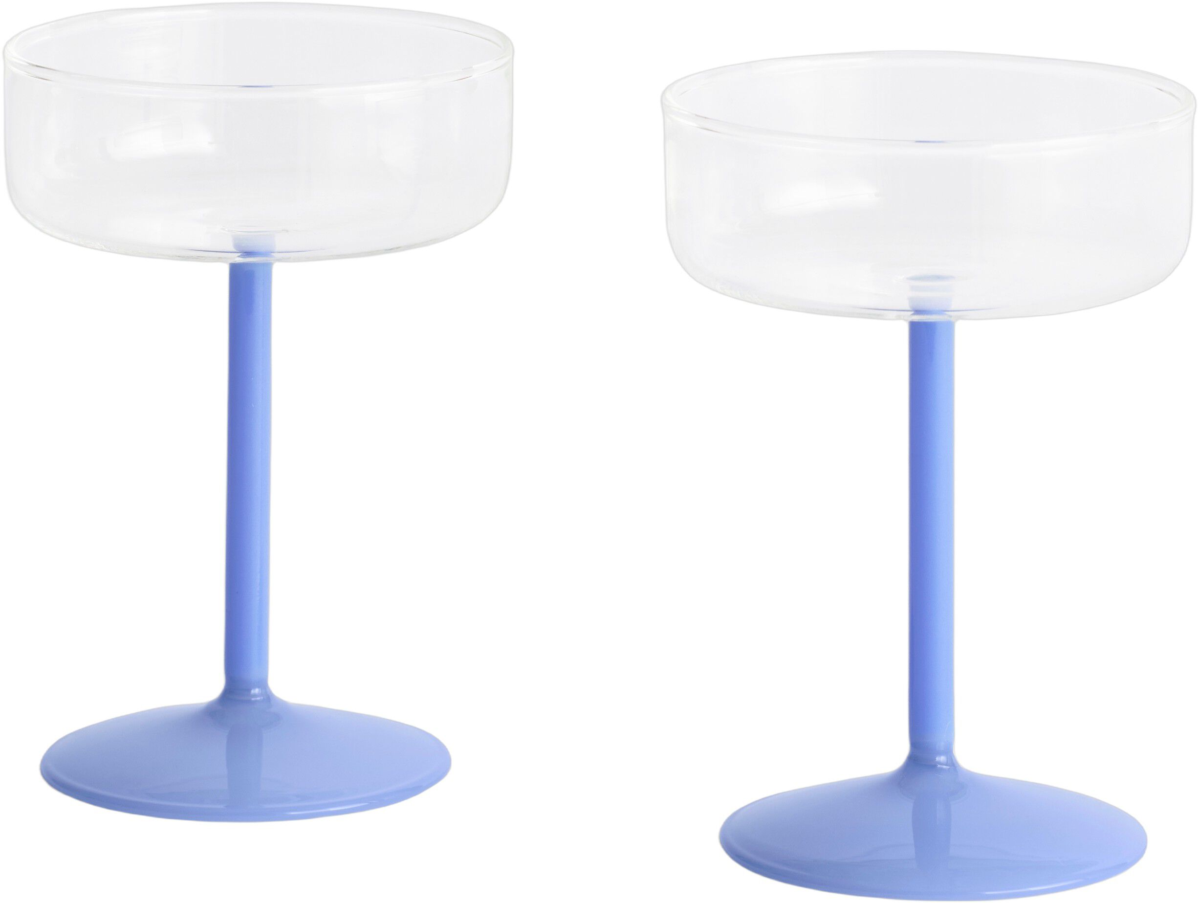 Tint Coupe Glass-Set of 2-Clear and jade light blue