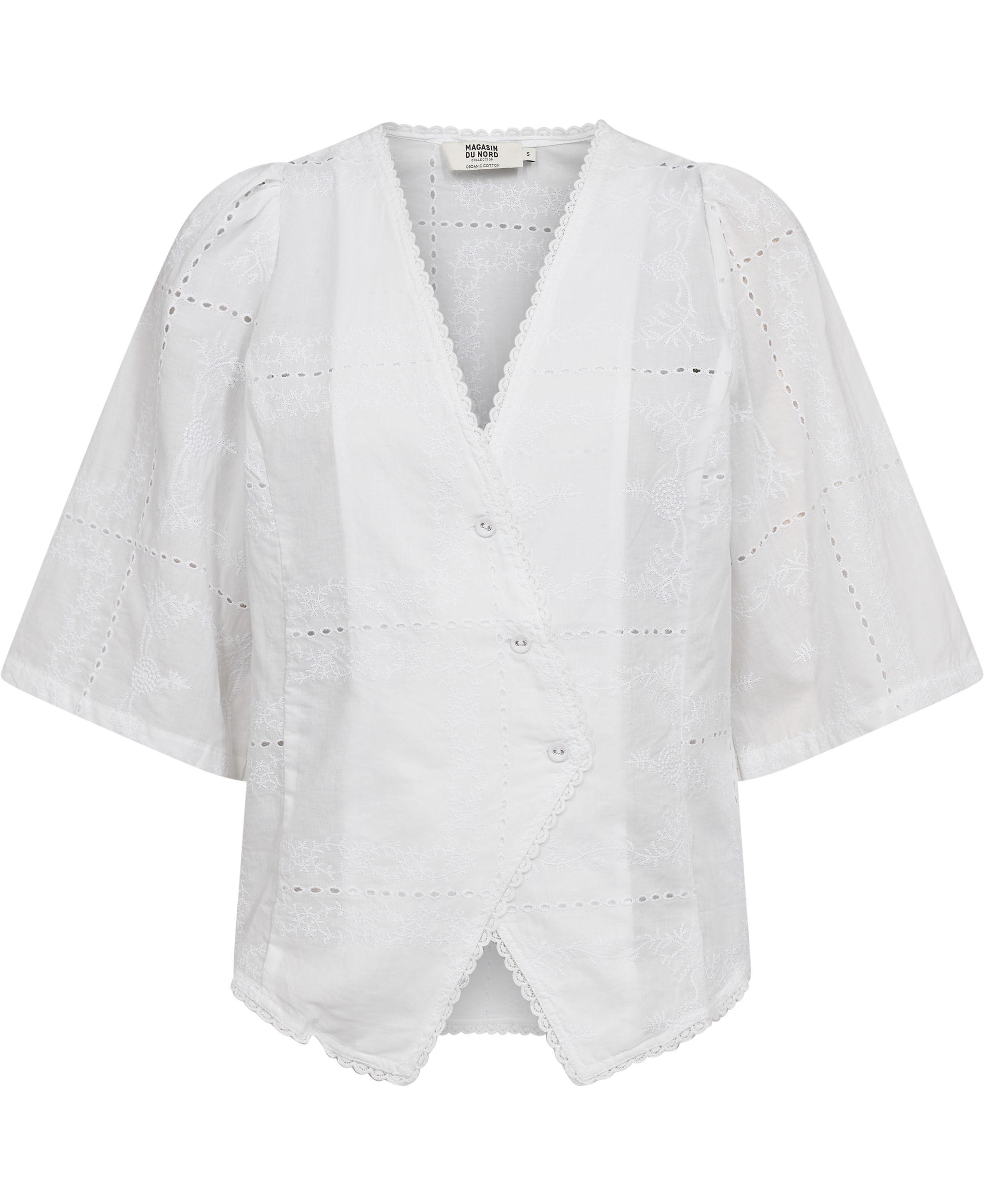 Ivy 4 EMB Wrap blouse - 100% Organic Cotton GOTS