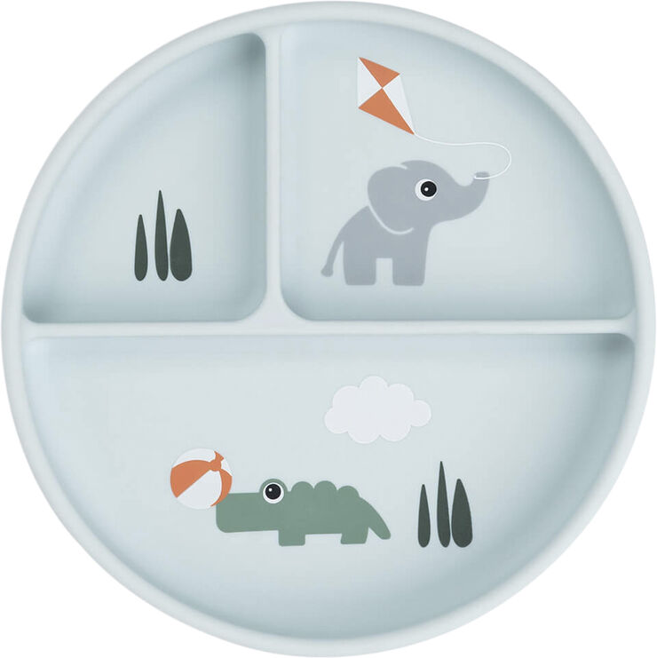 Stick&Stay inddelt tallerken Playground Blå