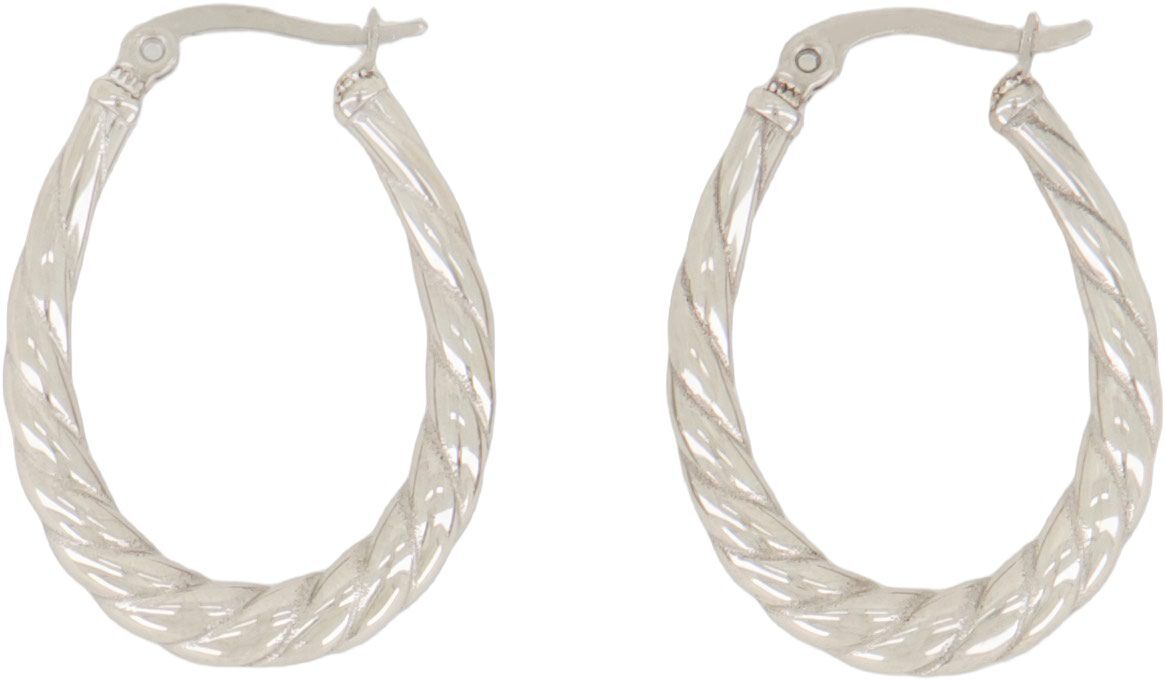 Oval twisted pattern earrings