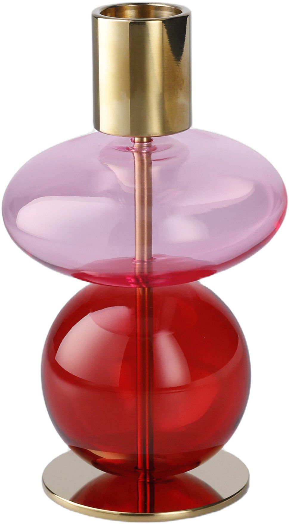 Bubble Lysestage H14 cm pink/r&oslash;d