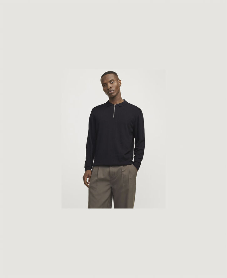 JJEEMIL KNIT POLO HALF ZIP LS NOOS