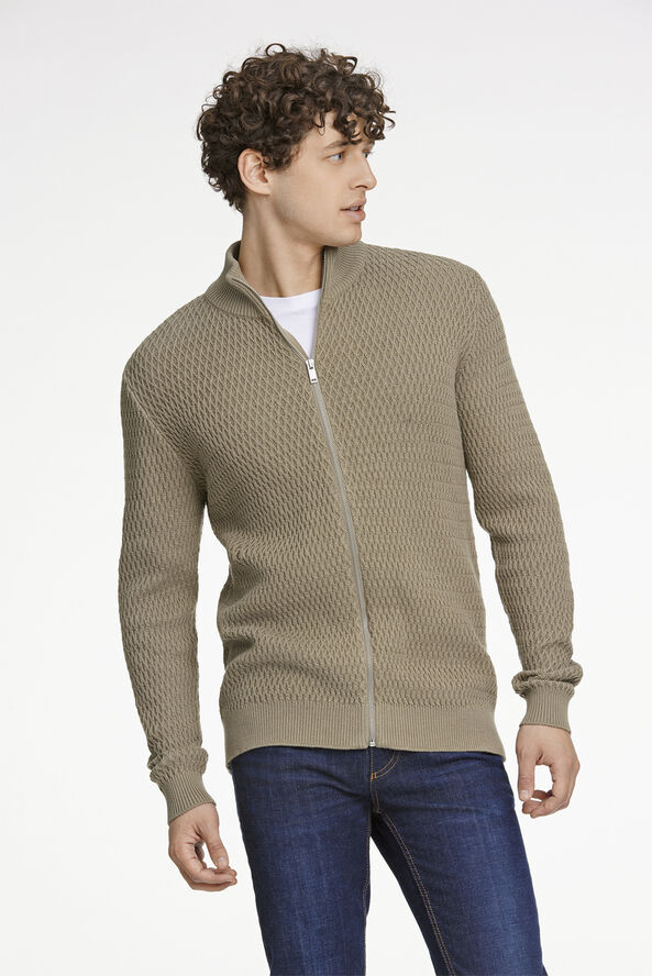 Zip through structure cardigan