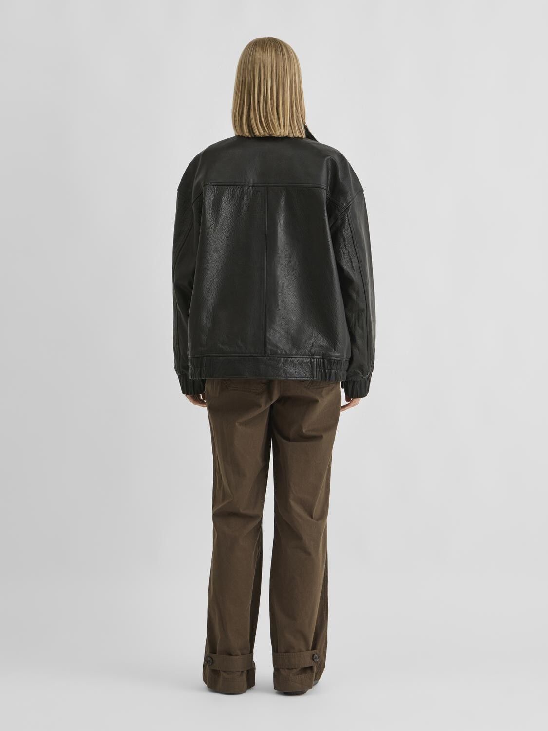 Rousimone L/S Oversized Leather Jacket/1